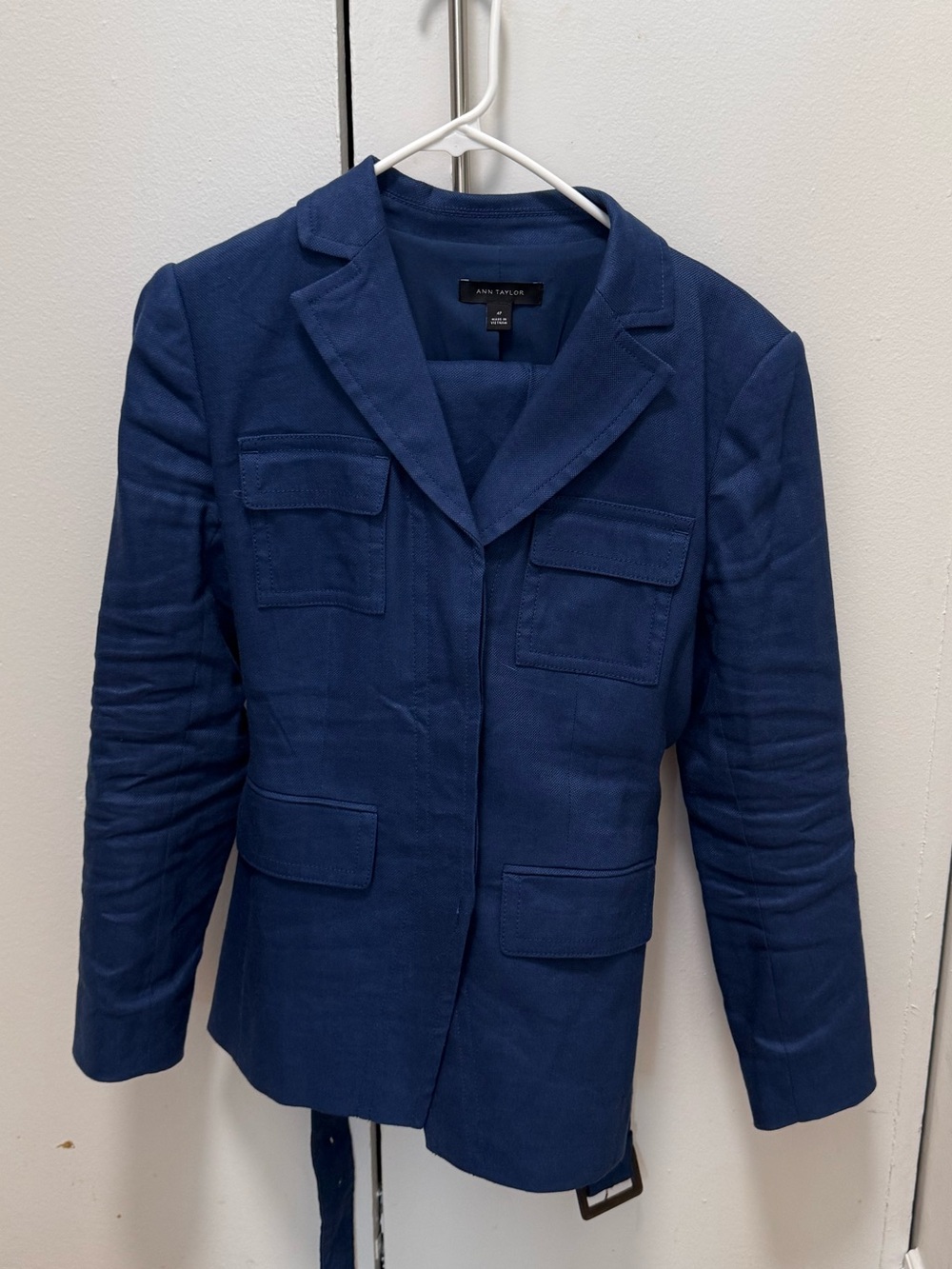 Ann Taylor Petite Linen Blend Belted Safari Jacket, 4P